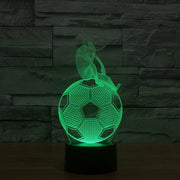 Thinking Football Style 3D Touch Switch Control LED Light Desk Lamp , 7 Colour Discoloration Creative Visual Stereo Lamp Night Light