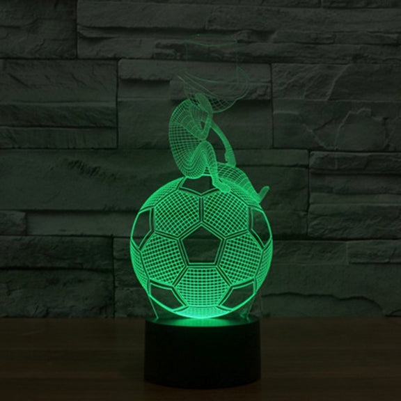 Thinking Football Style 3D Touch Switch Control LED Light Desk Lamp , 7 Colour Discoloration Creative Visual Stereo Lamp Night Light