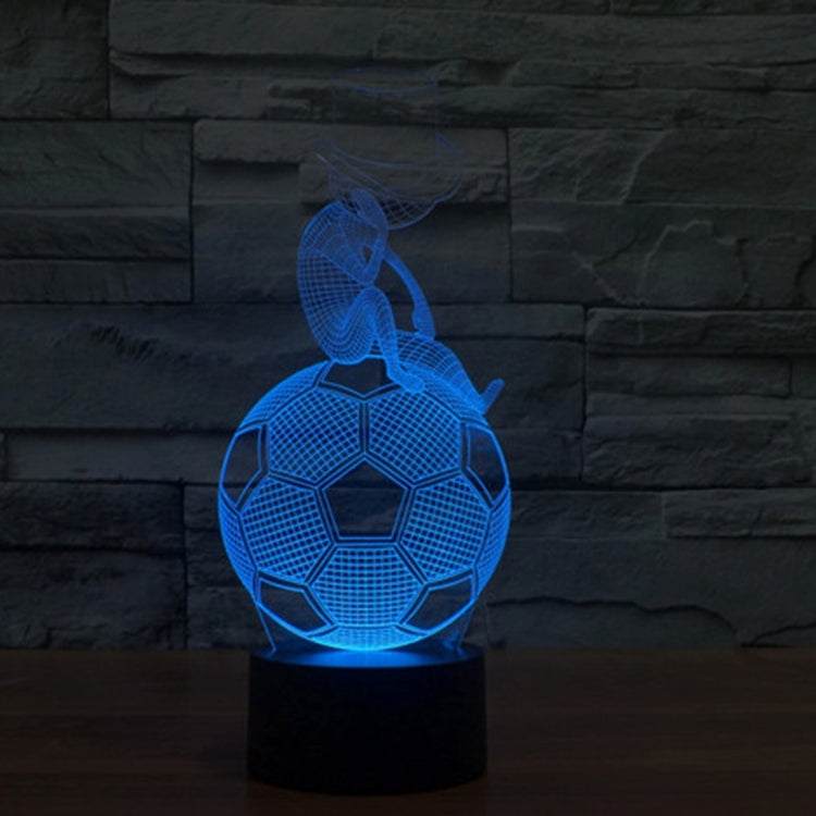 Thinking Football Style 3D Touch Switch Control LED Light Desk Lamp , 7 Colour Discoloration Creative Visual Stereo Lamp Night Light