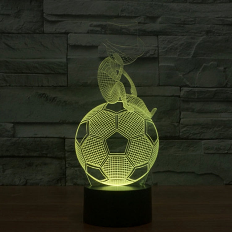 Thinking Football Style 3D Touch Switch Control LED Light Desk Lamp , 7 Colour Discoloration Creative Visual Stereo Lamp Night Light