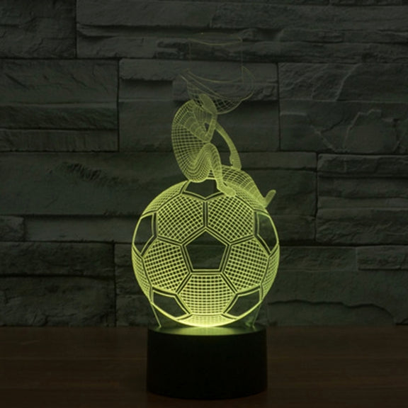 Thinking Football Style 3D Touch Switch Control LED Light Desk Lamp , 7 Colour Discoloration Creative Visual Stereo Lamp Night Light