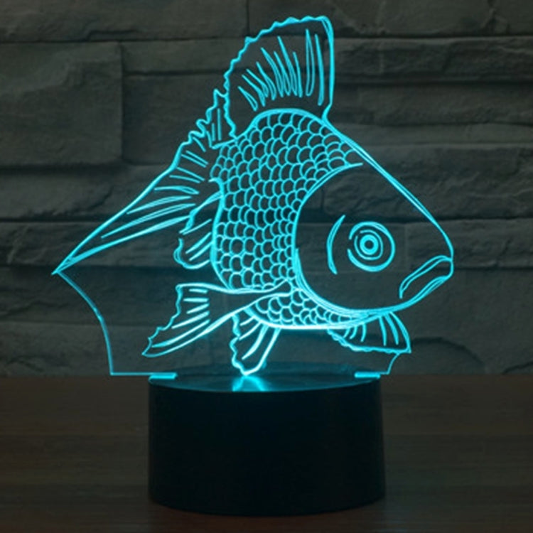 Goldfish Style 3D Touch Switch Control LED Light , 7 Color Discoloration Creative Visual Stereo Lamp Desk Lamp Night Light