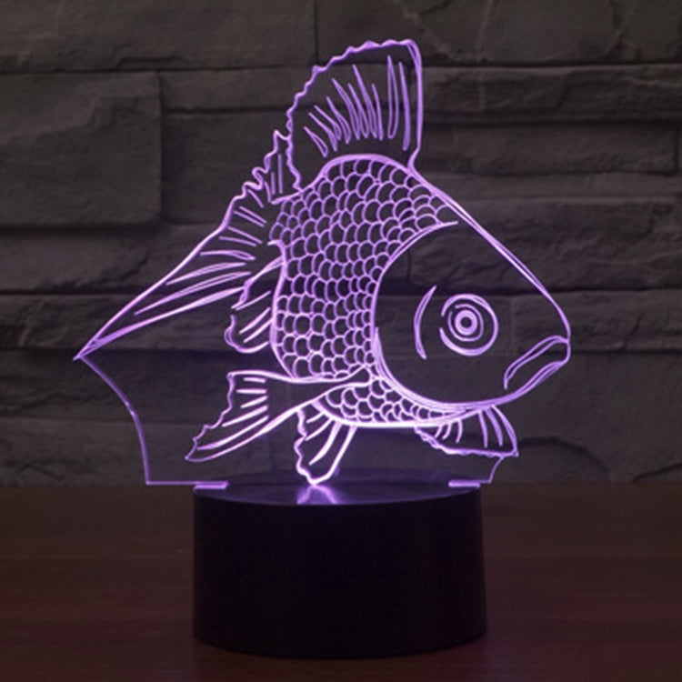 Goldfish Style 3D Touch Switch Control LED Light , 7 Color Discoloration Creative Visual Stereo Lamp Desk Lamp Night Light