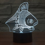 Goldfish Style 3D Touch Switch Control LED Light , 7 Color Discoloration Creative Visual Stereo Lamp Desk Lamp Night Light