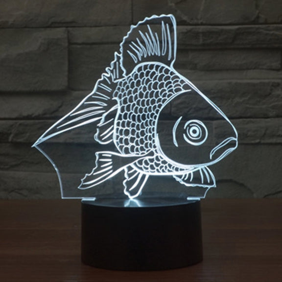 Goldfish Style 3D Touch Switch Control LED Light , 7 Color Discoloration Creative Visual Stereo Lamp Desk Lamp Night Light