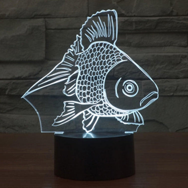 Goldfish Style 3D Touch Switch Control LED Light , 7 Color Discoloration Creative Visual Stereo Lamp Desk Lamp Night Light