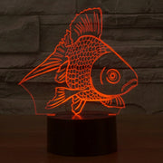 Goldfish Style 3D Touch Switch Control LED Light , 7 Color Discoloration Creative Visual Stereo Lamp Desk Lamp Night Light