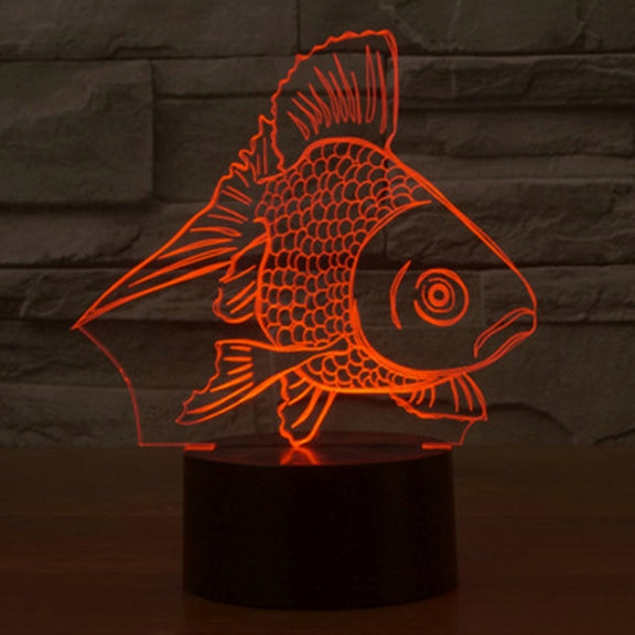 Goldfish Style 3D Touch Switch Control LED Light , 7 Color Discoloration Creative Visual Stereo Lamp Desk Lamp Night Light