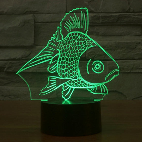 Goldfish Style 3D Touch Switch Control LED Light , 7 Color Discoloration Creative Visual Stereo Lamp Desk Lamp Night Light