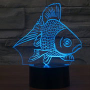 Goldfish Style 3D Touch Switch Control LED Light , 7 Color Discoloration Creative Visual Stereo Lamp Desk Lamp Night Light