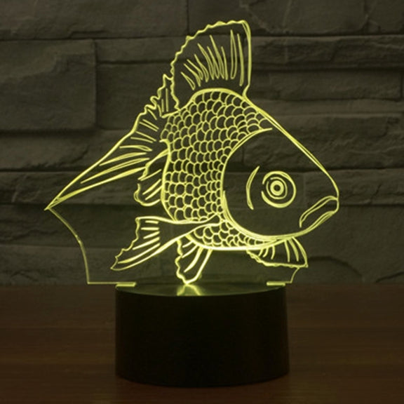 Goldfish Style 3D Touch Switch Control LED Light , 7 Color Discoloration Creative Visual Stereo Lamp Desk Lamp Night Light