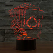 Poker Style 3D Touch Switch Control LED Light , 7 Color Discoloration Creative Visual Stereo Lamp Desk Lamp Night Light
