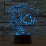 Poker Style 3D Touch Switch Control LED Light , 7 Color Discoloration Creative Visual Stereo Lamp Desk Lamp Night Light