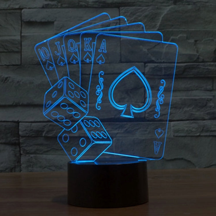Poker Style 3D Touch Switch Control LED Light , 7 Color Discoloration Creative Visual Stereo Lamp Desk Lamp Night Light