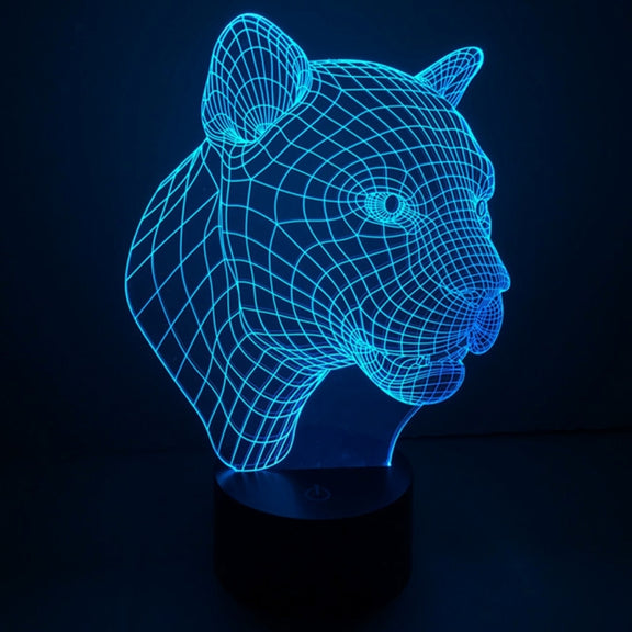 Leopard Style 3D Touch Switch Control LED Light , 7 Color Discoloration Creative Visual Stereo Lamp Desk Lamp Night Light