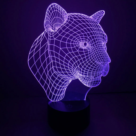 Leopard Style 3D Touch Switch Control LED Light , 7 Color Discoloration Creative Visual Stereo Lamp Desk Lamp Night Light