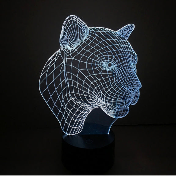 Leopard Style 3D Touch Switch Control LED Light , 7 Color Discoloration Creative Visual Stereo Lamp Desk Lamp Night Light