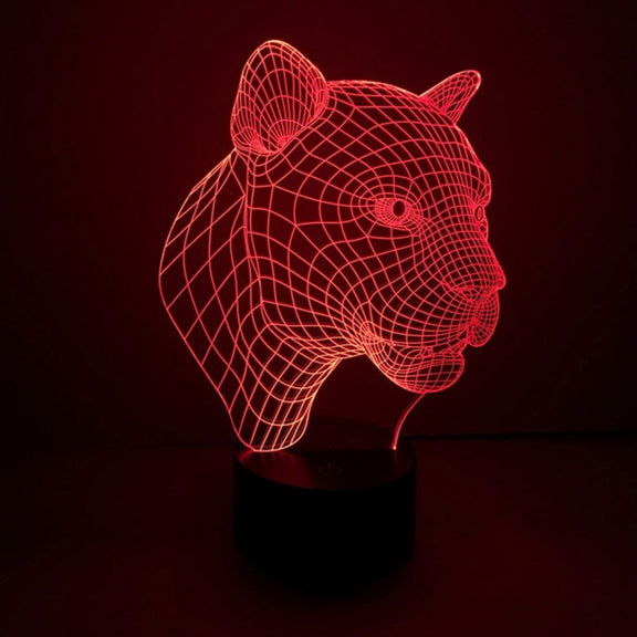 Leopard Style 3D Touch Switch Control LED Light , 7 Color Discoloration Creative Visual Stereo Lamp Desk Lamp Night Light