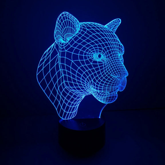 Leopard Style 3D Touch Switch Control LED Light , 7 Color Discoloration Creative Visual Stereo Lamp Desk Lamp Night Light