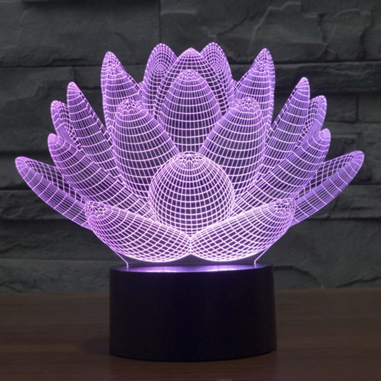 Lotus Style 3D Touch Switch Control LED Light , 7 Color Discoloration Creative Visual Stereo Lamp Desk Lamp Night Light