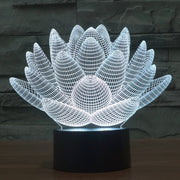 Lotus Style 3D Touch Switch Control LED Light , 7 Color Discoloration Creative Visual Stereo Lamp Desk Lamp Night Light