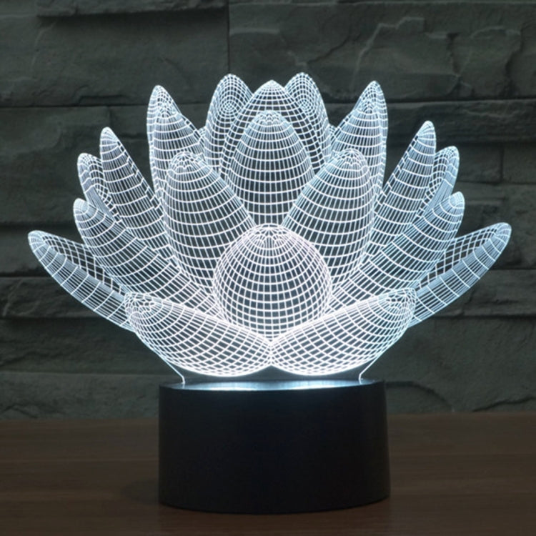 Lotus Style 3D Touch Switch Control LED Light , 7 Color Discoloration Creative Visual Stereo Lamp Desk Lamp Night Light