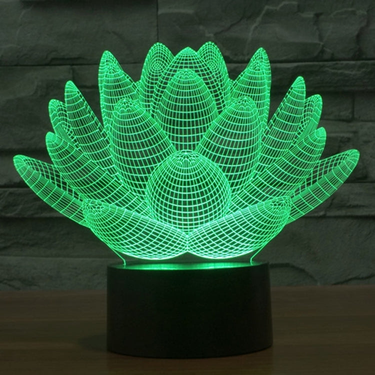 Lotus Style 3D Touch Switch Control LED Light , 7 Color Discoloration Creative Visual Stereo Lamp Desk Lamp Night Light