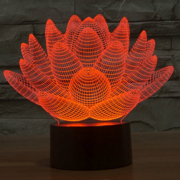 Lotus Style 3D Touch Switch Control LED Light , 7 Color Discoloration Creative Visual Stereo Lamp Desk Lamp Night Light