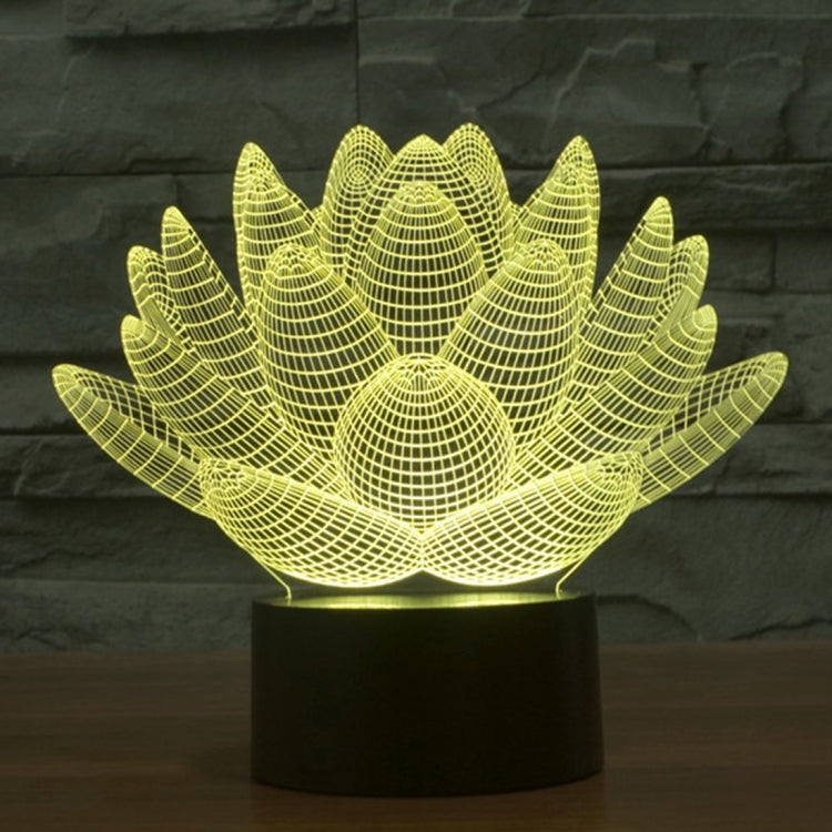 Lotus Style 3D Touch Switch Control LED Light , 7 Color Discoloration Creative Visual Stereo Lamp Desk Lamp Night Light