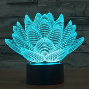 Lotus Style 3D Touch Switch Control LED Light , 7 Color Discoloration Creative Visual Stereo Lamp Desk Lamp Night Light
