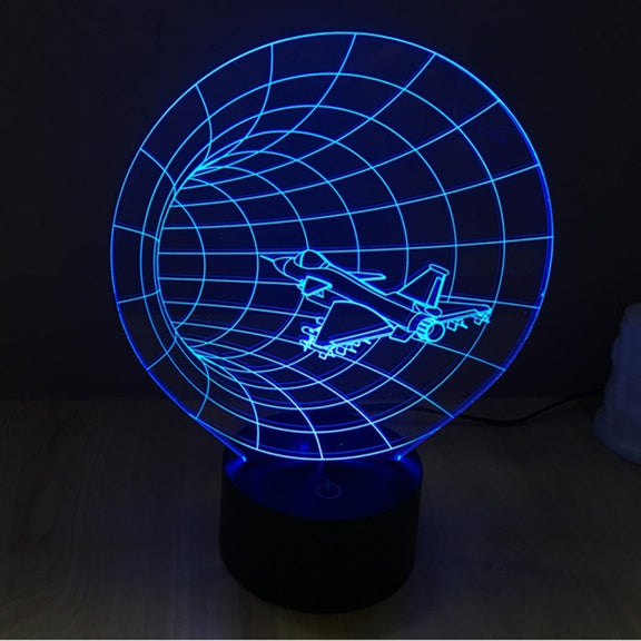 Time Machine Style 3D Touch Switch Control LED Light , 7 Color Discoloration Creative Visual Stereo Lamp Desk Lamp Night Light