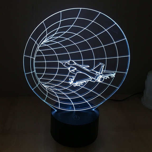 Time Machine Style 3D Touch Switch Control LED Light , 7 Color Discoloration Creative Visual Stereo Lamp Desk Lamp Night Light
