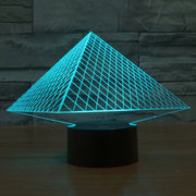 Pyramid Style 3D Touch Switch Control LED Light , 7 Colour Discoloration Creative Visual Stereo Lamp Desk Lamp Night Light