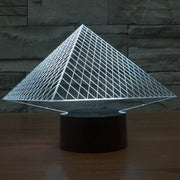 Pyramid Style 3D Touch Switch Control LED Light , 7 Colour Discoloration Creative Visual Stereo Lamp Desk Lamp Night Light