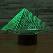 Pyramid Style 3D Touch Switch Control LED Light , 7 Colour Discoloration Creative Visual Stereo Lamp Desk Lamp Night Light