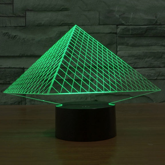 Pyramid Style 3D Touch Switch Control LED Light , 7 Colour Discoloration Creative Visual Stereo Lamp Desk Lamp Night Light