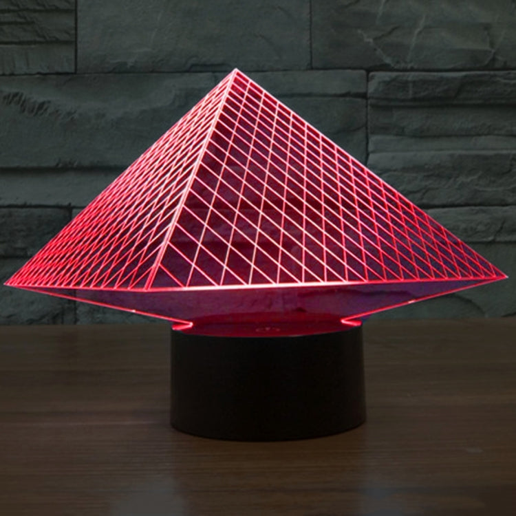 Pyramid Style 3D Touch Switch Control LED Light , 7 Colour Discoloration Creative Visual Stereo Lamp Desk Lamp Night Light
