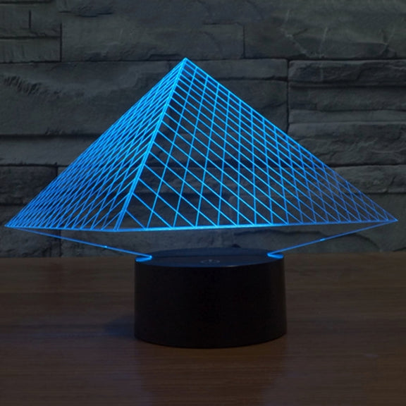 Pyramid Style 3D Touch Switch Control LED Light , 7 Colour Discoloration Creative Visual Stereo Lamp Desk Lamp Night Light