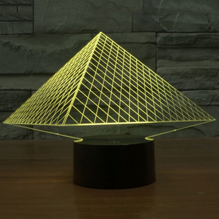 Pyramid Style 3D Touch Switch Control LED Light , 7 Colour Discoloration Creative Visual Stereo Lamp Desk Lamp Night Light