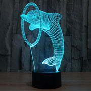 Dolphin Style 3D Touch Switch Control LED Light , 7 Colour Discoloration Creative Visual Stereo Lamp Desk Lamp Night Light