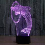 Dolphin Style 3D Touch Switch Control LED Light , 7 Colour Discoloration Creative Visual Stereo Lamp Desk Lamp Night Light