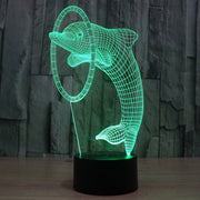 Dolphin Style 3D Touch Switch Control LED Light , 7 Colour Discoloration Creative Visual Stereo Lamp Desk Lamp Night Light
