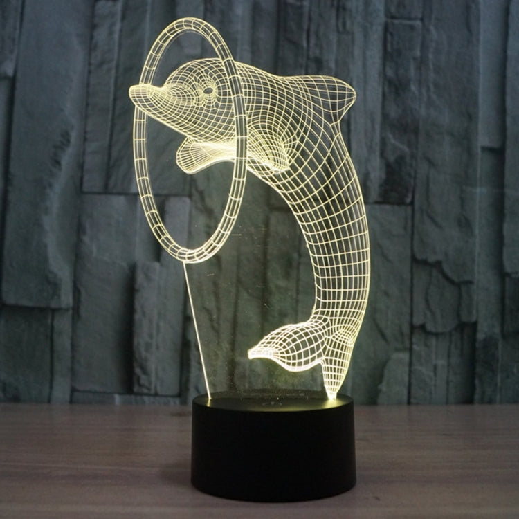 Dolphin Style 3D Touch Switch Control LED Light , 7 Colour Discoloration Creative Visual Stereo Lamp Desk Lamp Night Light