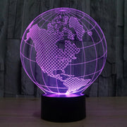 America Globe Style 3D Touch Switch Control LED Light , 7 Colour Discoloration Creative Visual Stereo Lamp Desk Lamp Night Light