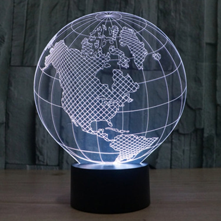 America Globe Style 3D Touch Switch Control LED Light , 7 Colour Discoloration Creative Visual Stereo Lamp Desk Lamp Night Light