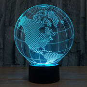 America Globe Style 3D Touch Switch Control LED Light , 7 Colour Discoloration Creative Visual Stereo Lamp Desk Lamp Night Light