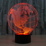 America Globe Style 3D Touch Switch Control LED Light , 7 Colour Discoloration Creative Visual Stereo Lamp Desk Lamp Night Light