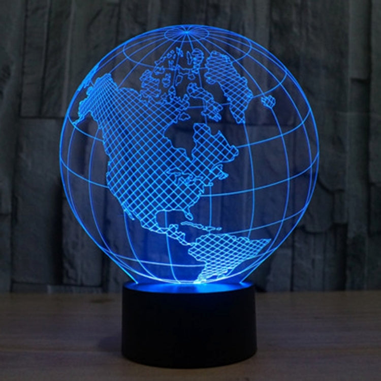 America Globe Style 3D Touch Switch Control LED Light , 7 Colour Discoloration Creative Visual Stereo Lamp Desk Lamp Night Light