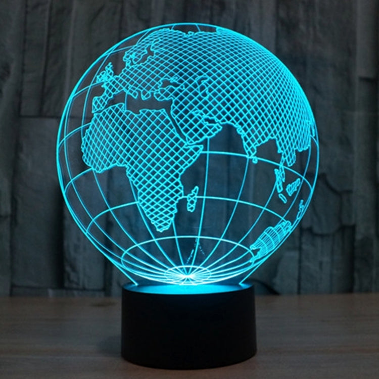 European Globe Style 3D Touch Switch Control LED Light , 7 Colour Discoloration Creative Visual Stereo Lamp Desk Lamp Night Light