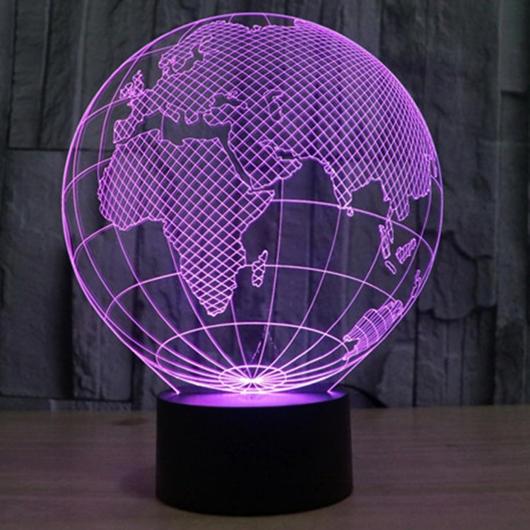 European Globe Style 3D Touch Switch Control LED Light , 7 Colour Discoloration Creative Visual Stereo Lamp Desk Lamp Night Light